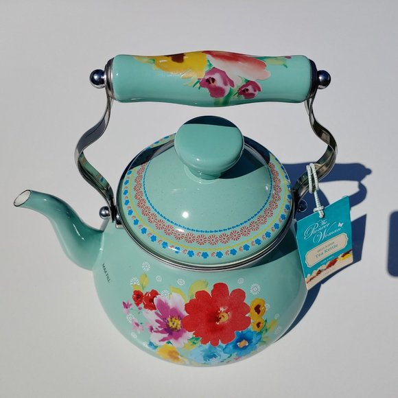 The Pioneer Woman Breezy Blossom Enamel On Steel 1.9-Quart Tea Kettle - Picture 6 of 8